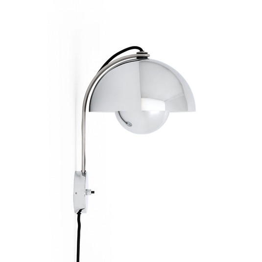 Aplique de pared Flowerpot VP8, enchufe, cromado - &TRADITION