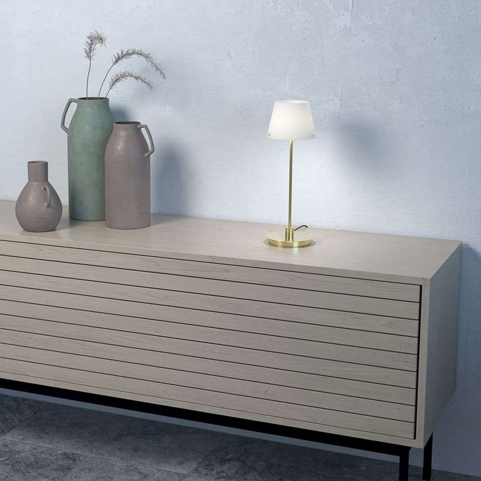 Gil il Grande Tischleuchte Satin/Brass Herstal - Wohnzimmer - Metall