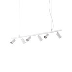 Suspension IDEAL LUX Dynamite Round, blanche, à 6 lampes