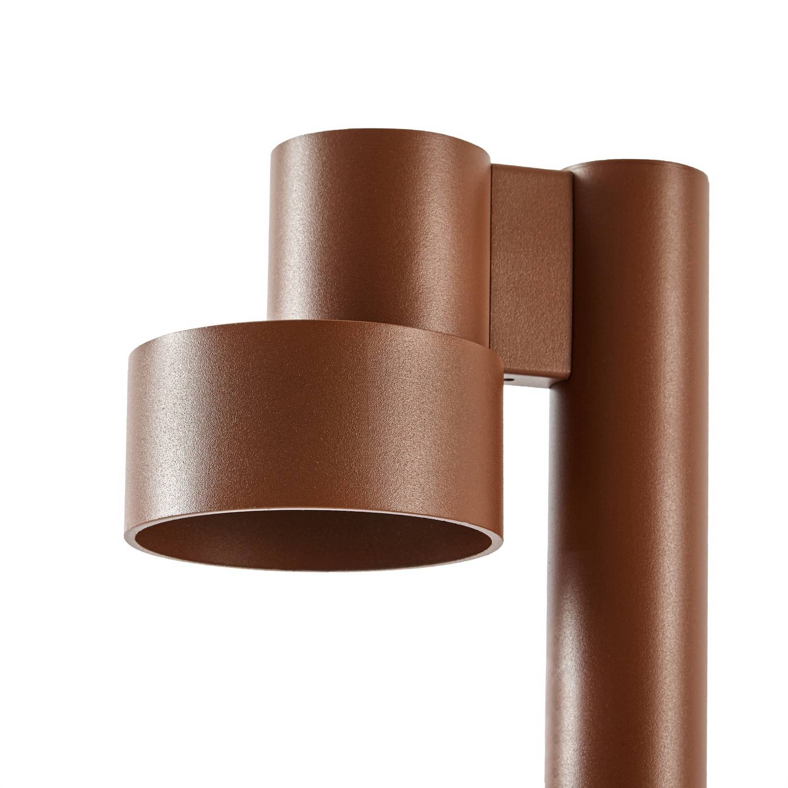 Słupek oświetleniowy LED Lucande Elune, brązowy, IP44, wysokość 77 cm