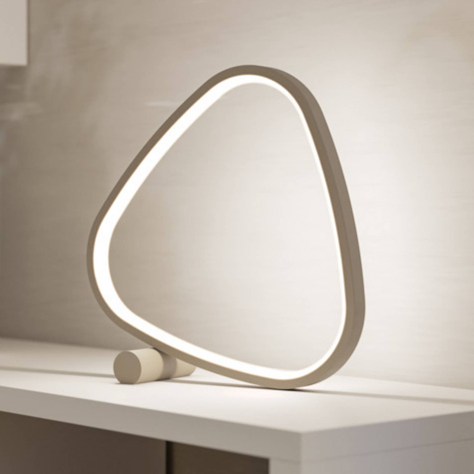 Lampa stołowa LED EGLO LEPORANO, beżowa, wysokość 28 cm, CCT, metal