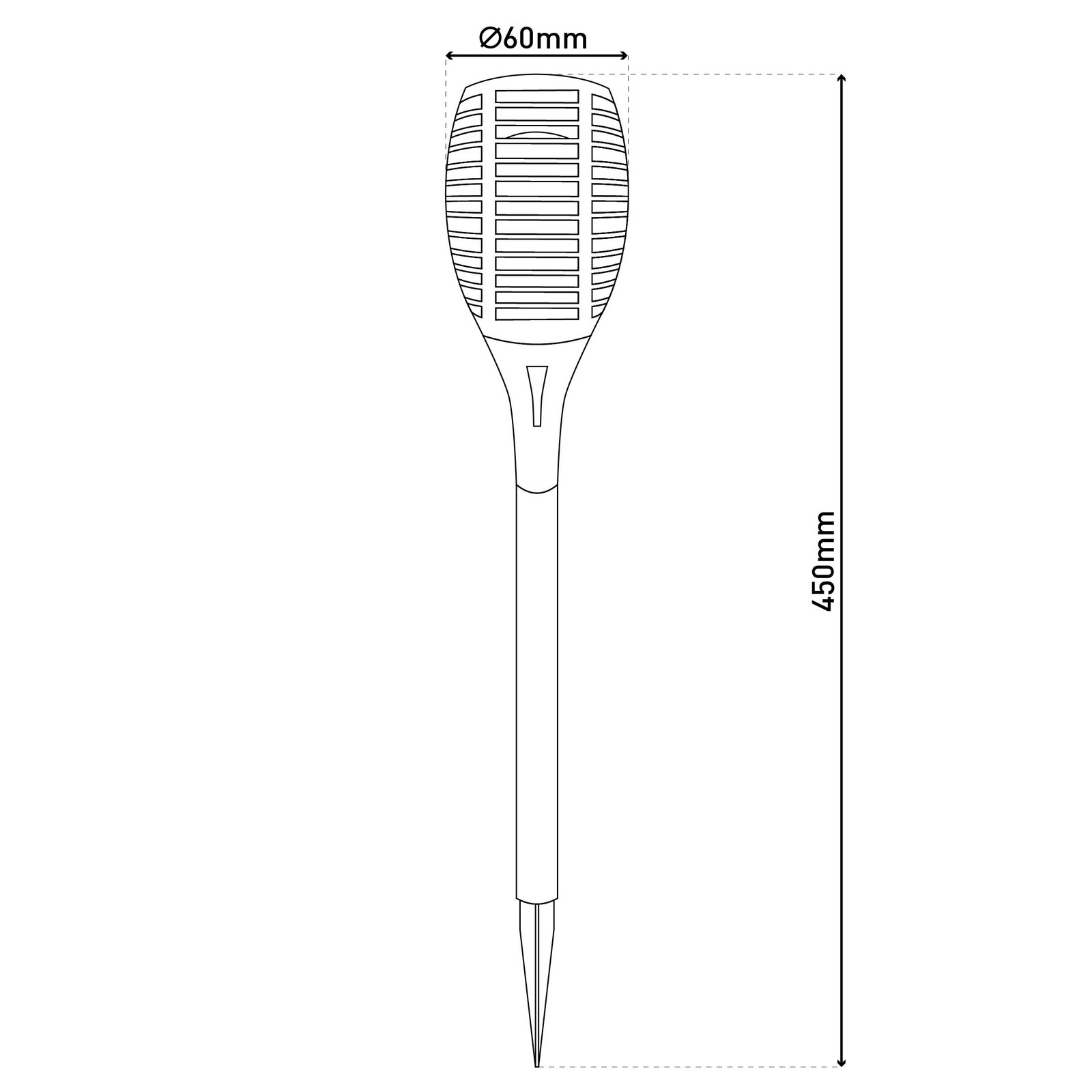 LED-Solar-Erdspießlampe FANILO, schwarz, 45 cm, 5er-Set IP44
