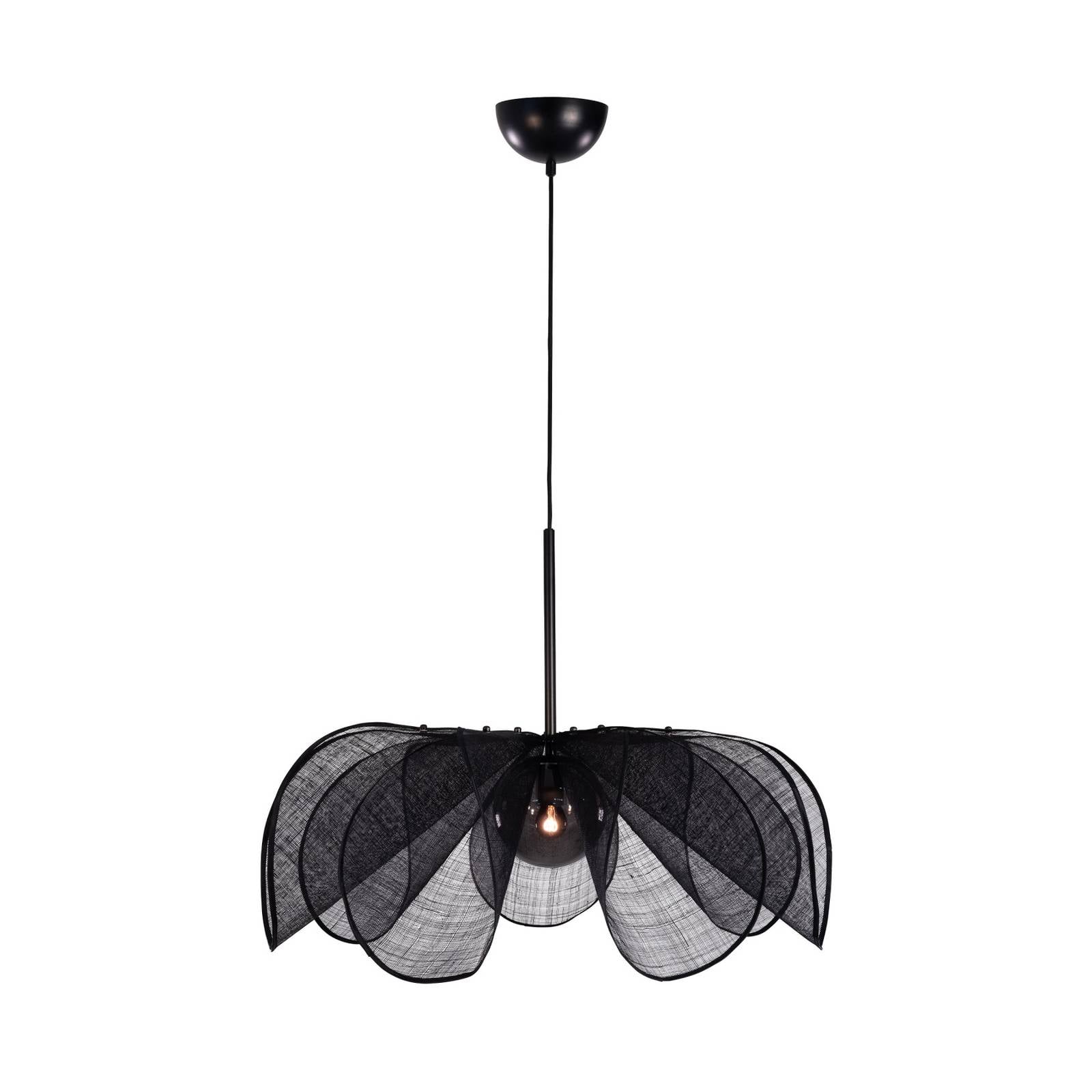 Hängeleuchte Styrka, Ø 75cm, schwarz/rauchgrau, Bananenfaser
