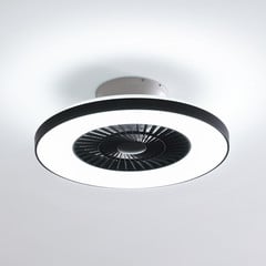 Stropní ventilátor Lindby Smart LED Paavo, černý, tichý,Tuya