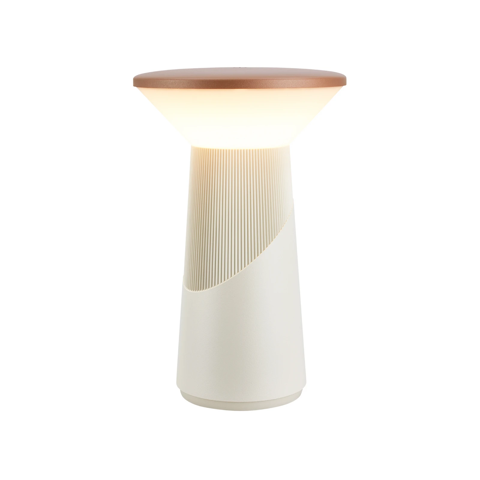 LED-Akku-Tischlampe Pilia, braun/hellgrau, Höhe 24 cm, IP44