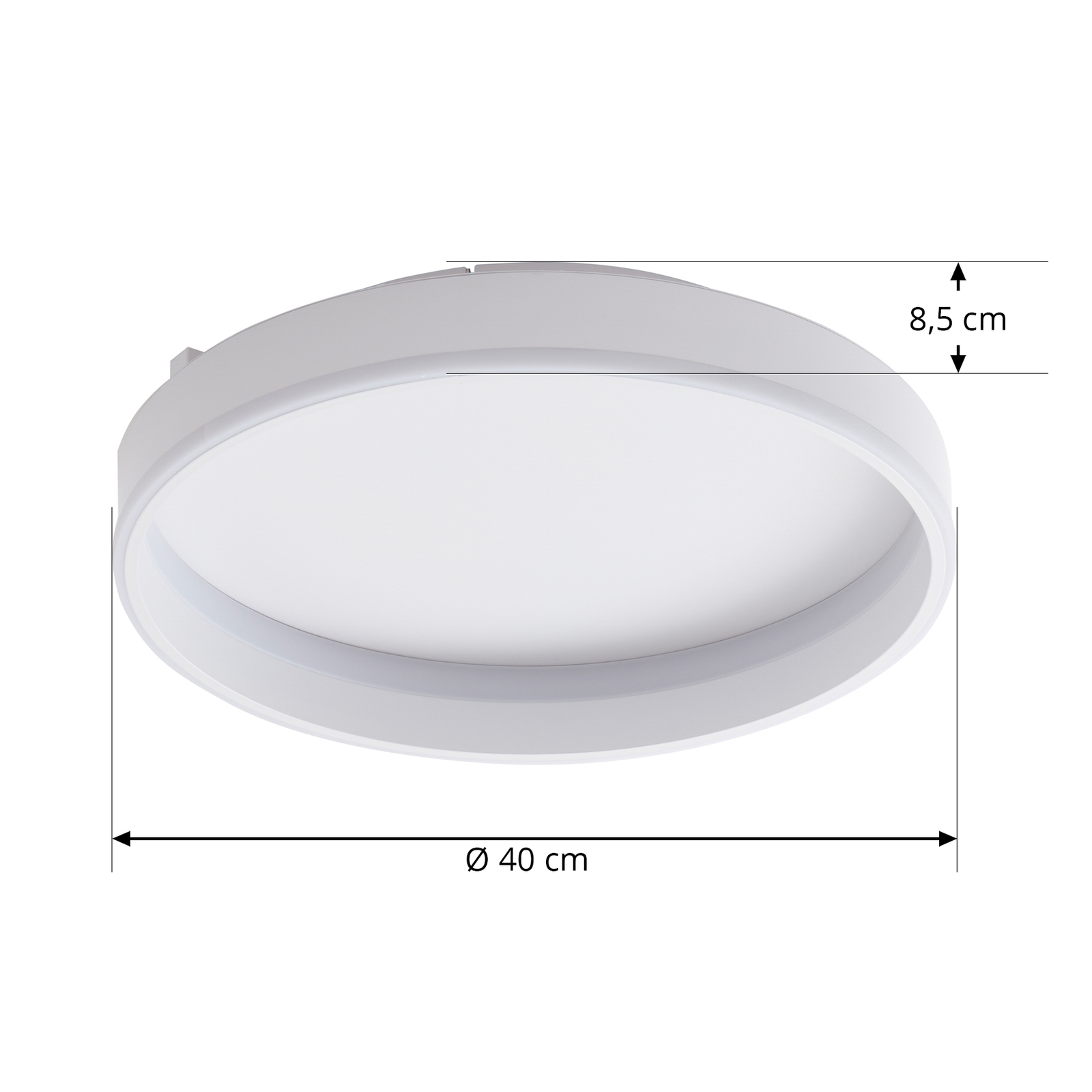Lindby Smart Plafonnier LED Yasmen, blanc, métal, CCT, Tuya