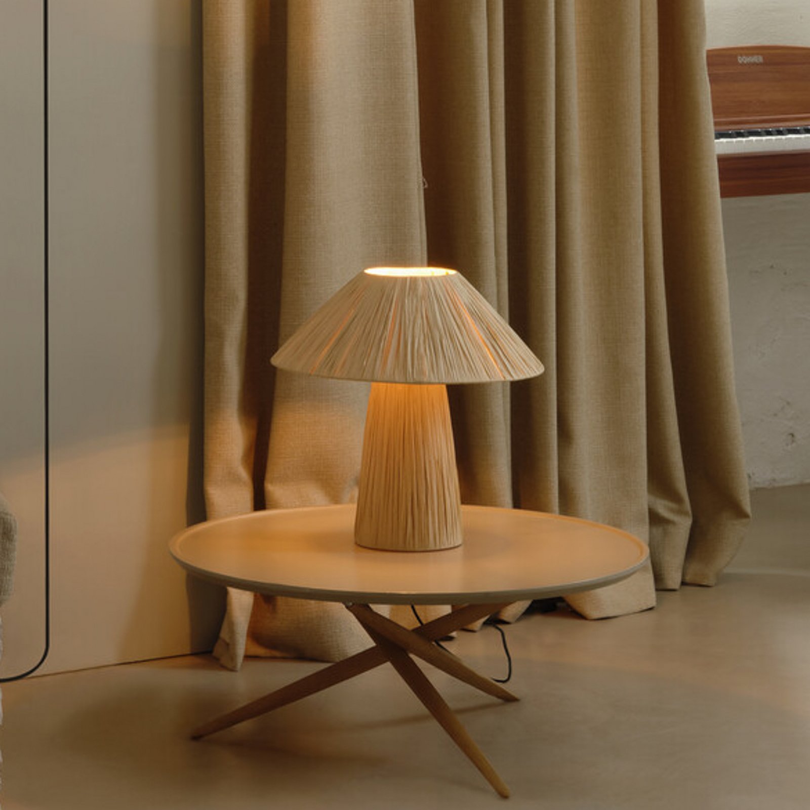 OSRAM stolová lampa Decor Bamboo Paper Hut, bambus, E27