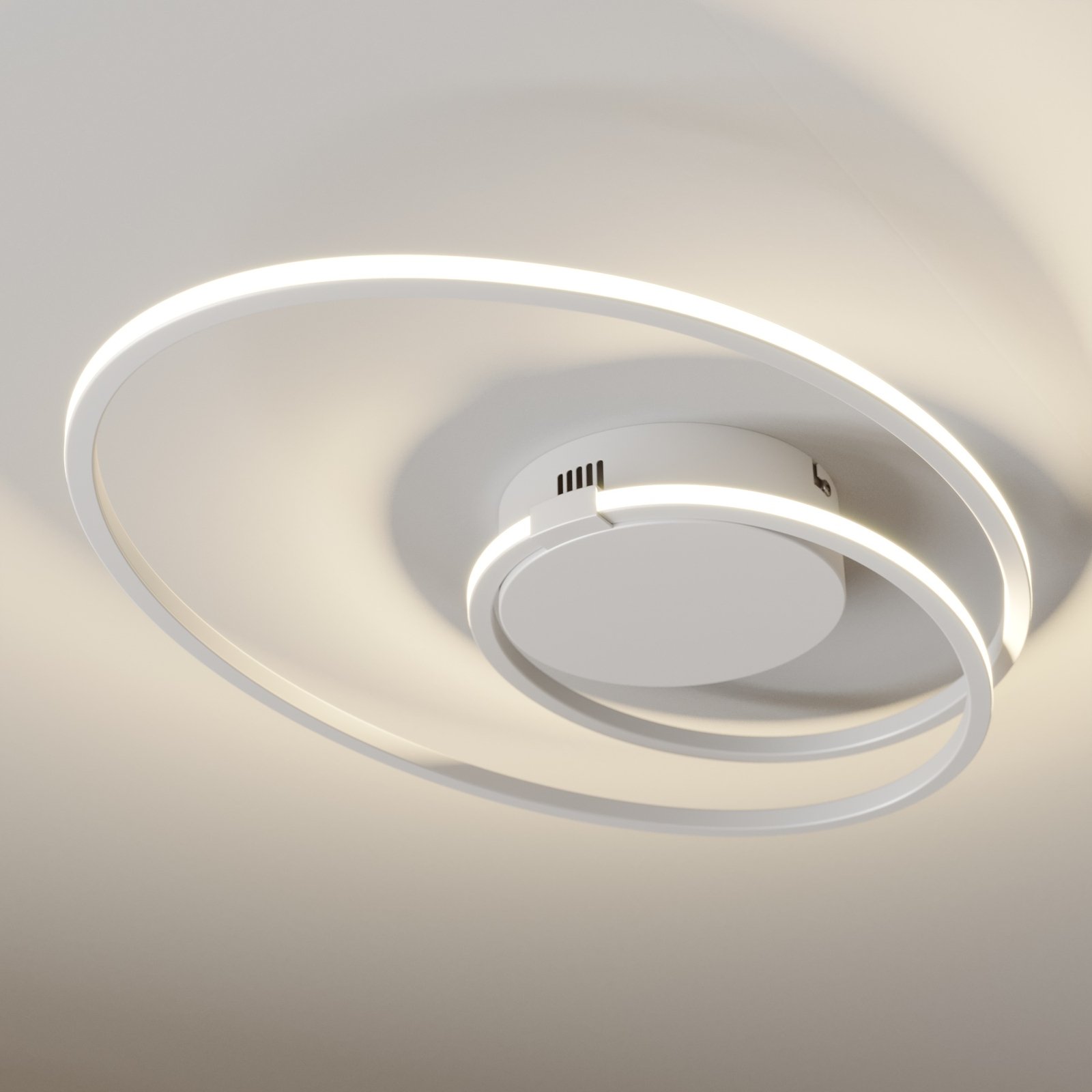Lindby Xenias LED mennyezeti lámpa, fehér, 49x30cm