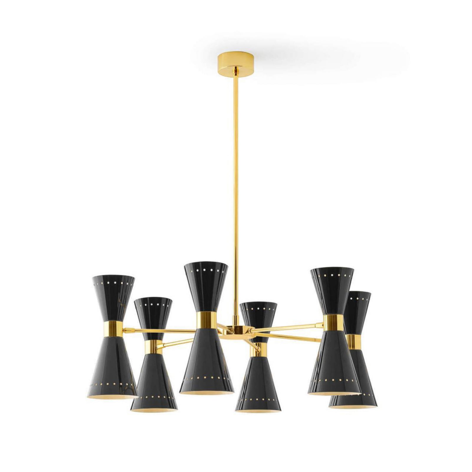 Stilnovo Pendellampe Megafono, Länge 80 cm, Metall, 12-flg.