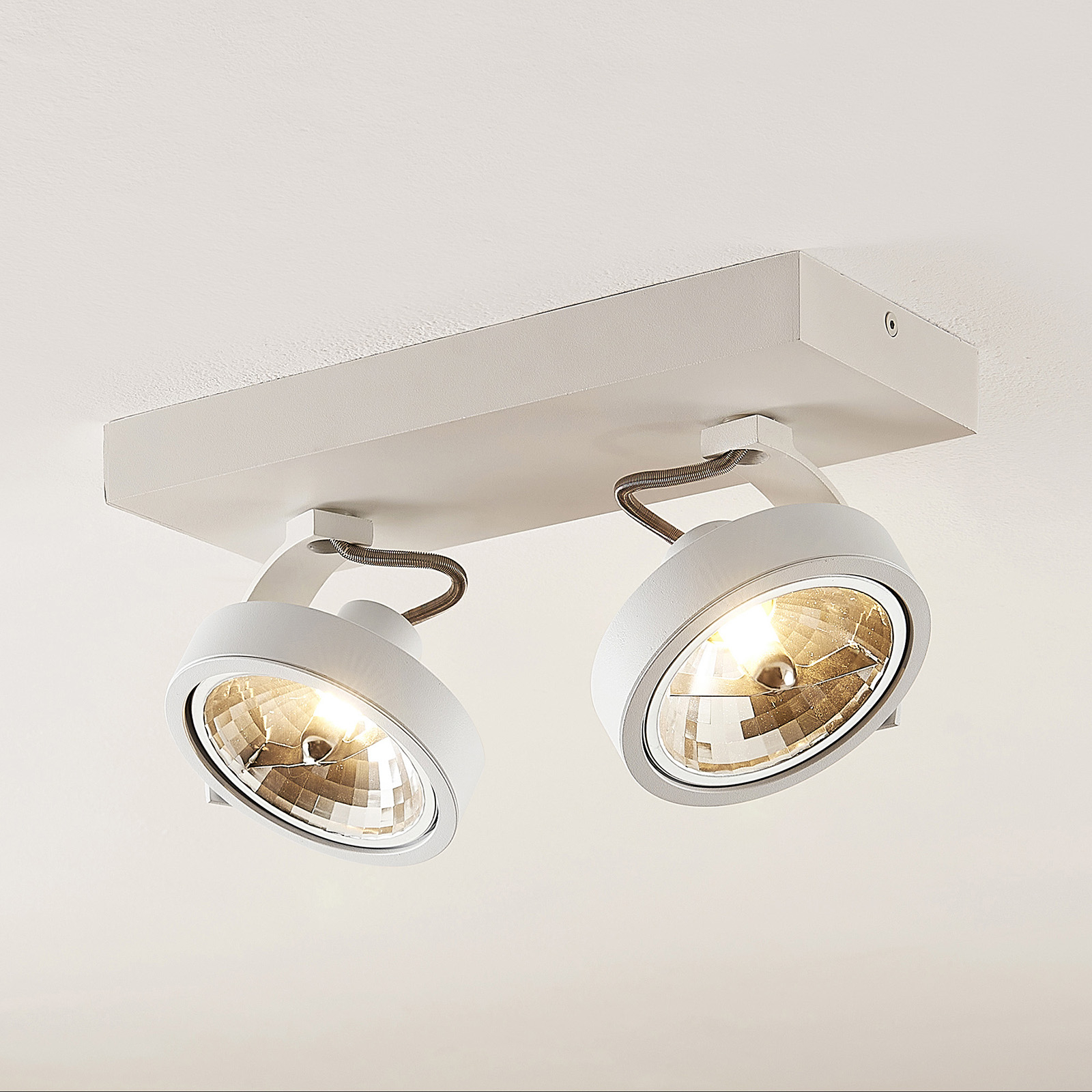Arcchio Dagur ceiling spotlight, two-bulb white