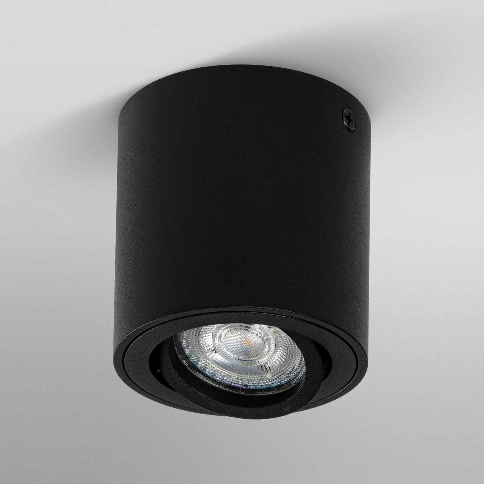 Spot pour plafond OSRAM ROUND, noir, Ø 8 cm, métal, GU10