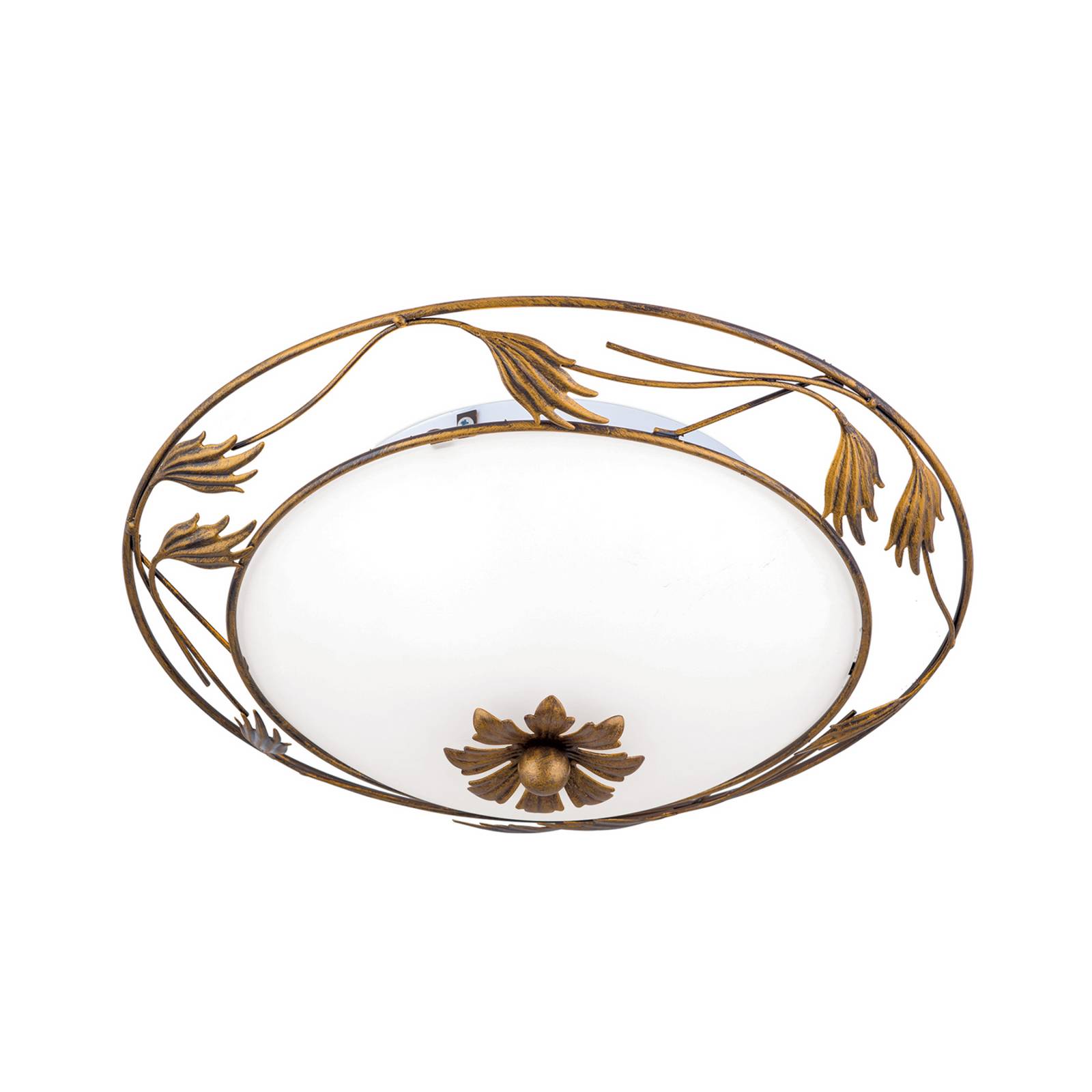 Deckenleuchte Fleur, gold antik, Ø 40cm