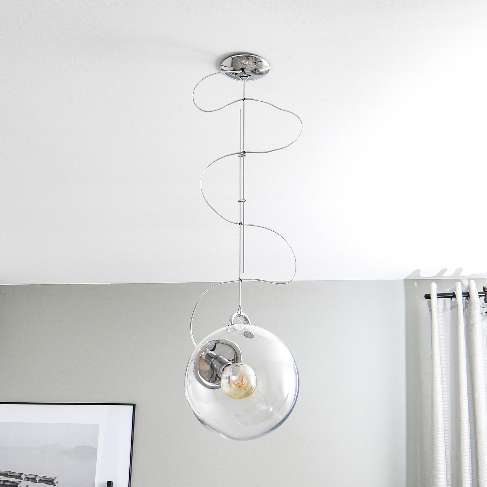 Artemide Miconos glazen hanglamp in chroom