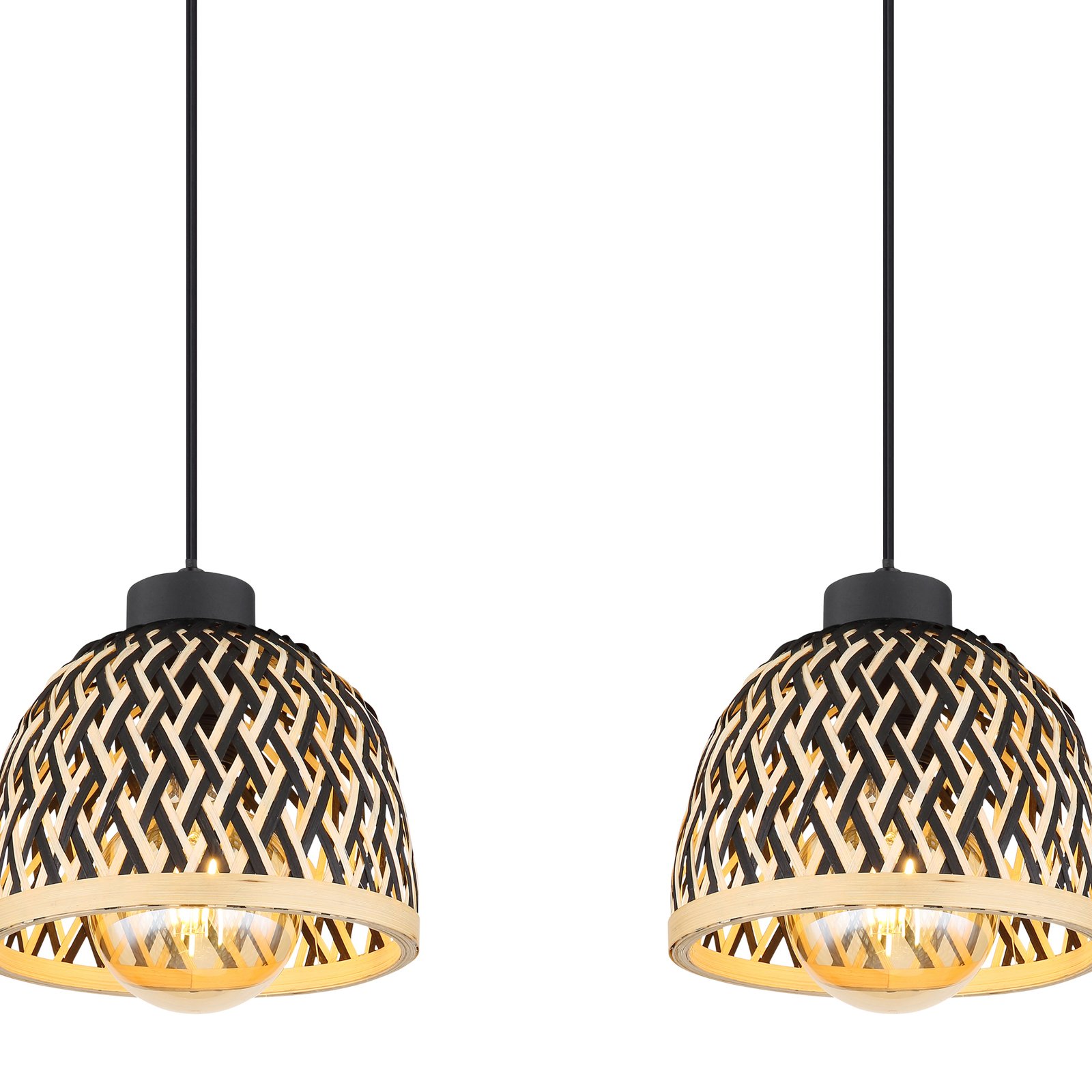Colly pendant light bamboo mesh, 4-bulb