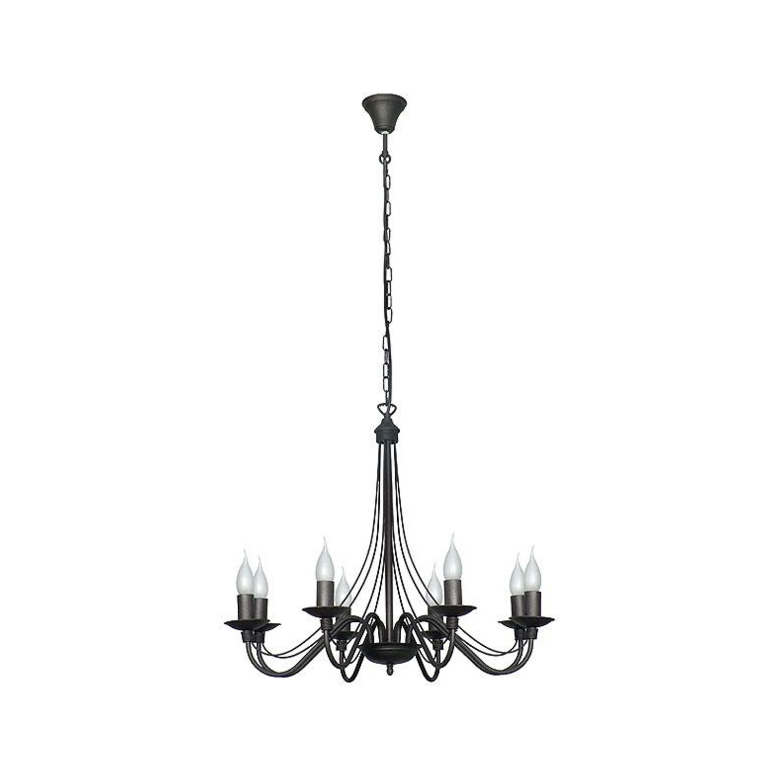Lampadario Rosa, nero, a 8 luci, metallo