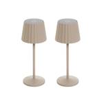Lindby LED table lamp Esali, sand beige, set of 2