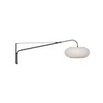 Φωτιστικό τοίχου Elegant Classy, μαύρο/γκρι λινό, ξύλο