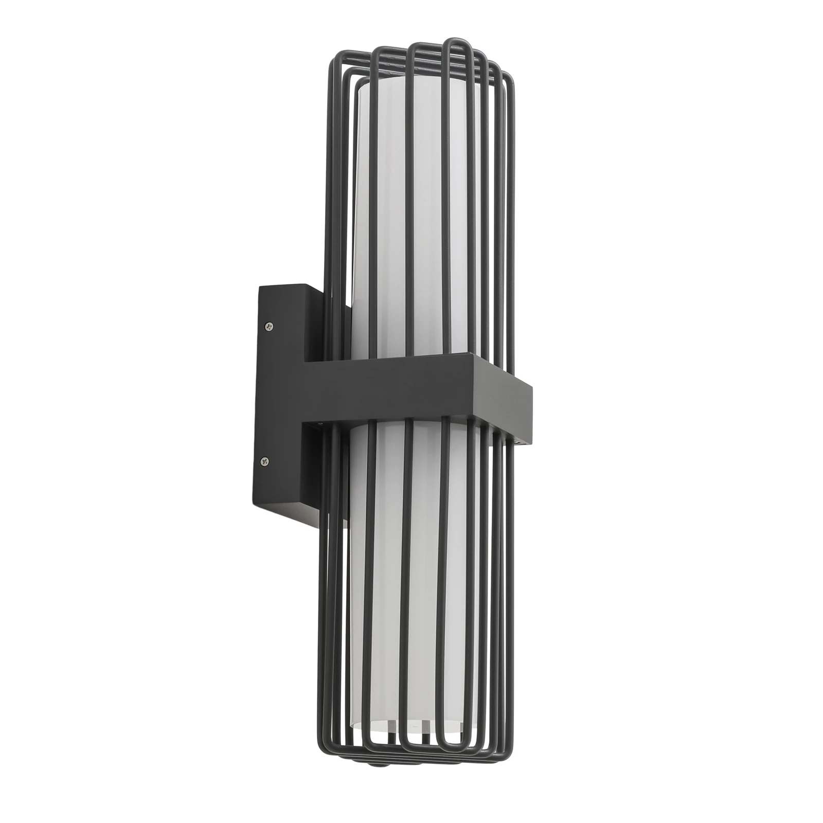 Candeeiro de parede exterior Lucande Chandan, antracite, 2 lâmpadas, IP54