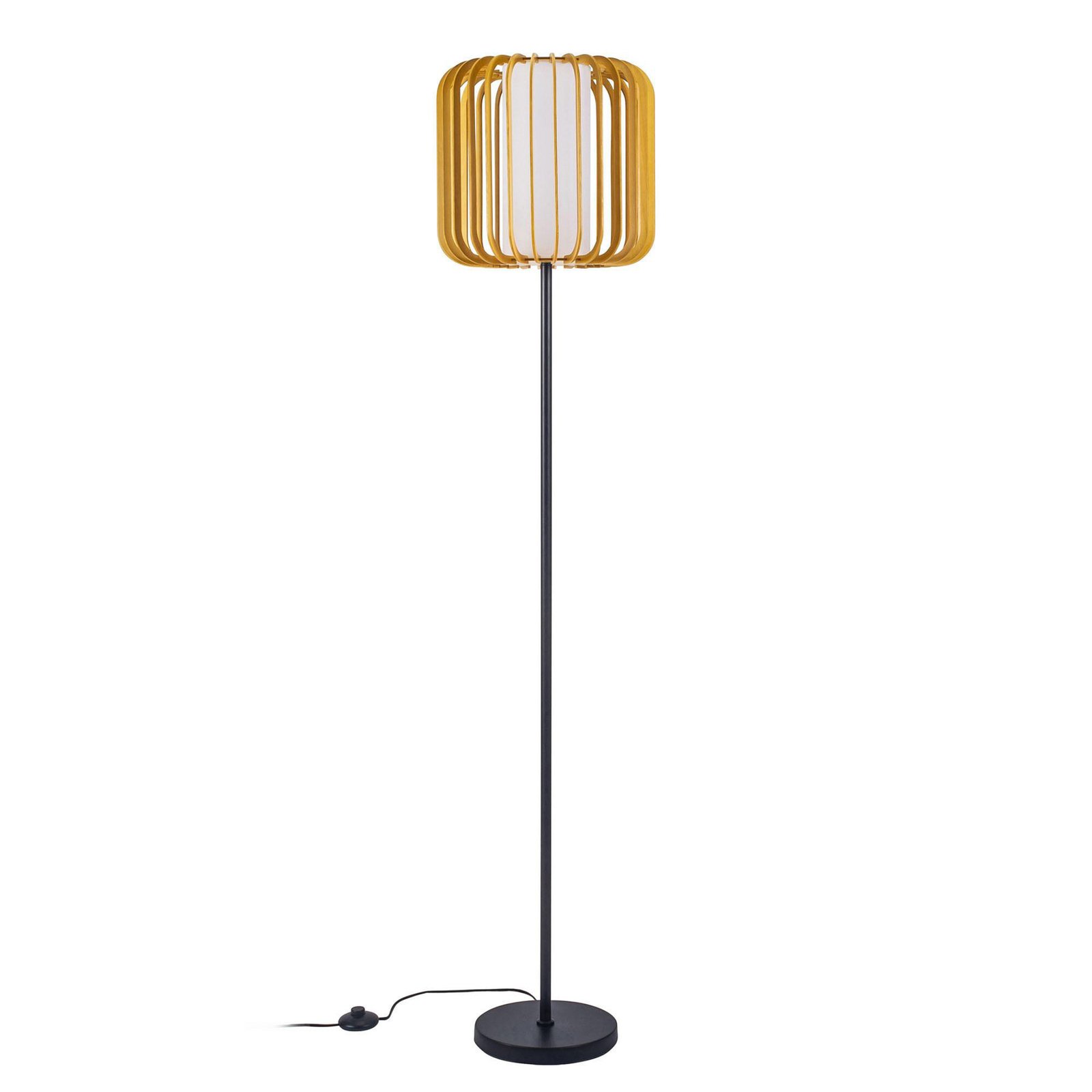 Forlight lampadaire Viva, marron clair, bois/métal, hauteur 160 cm