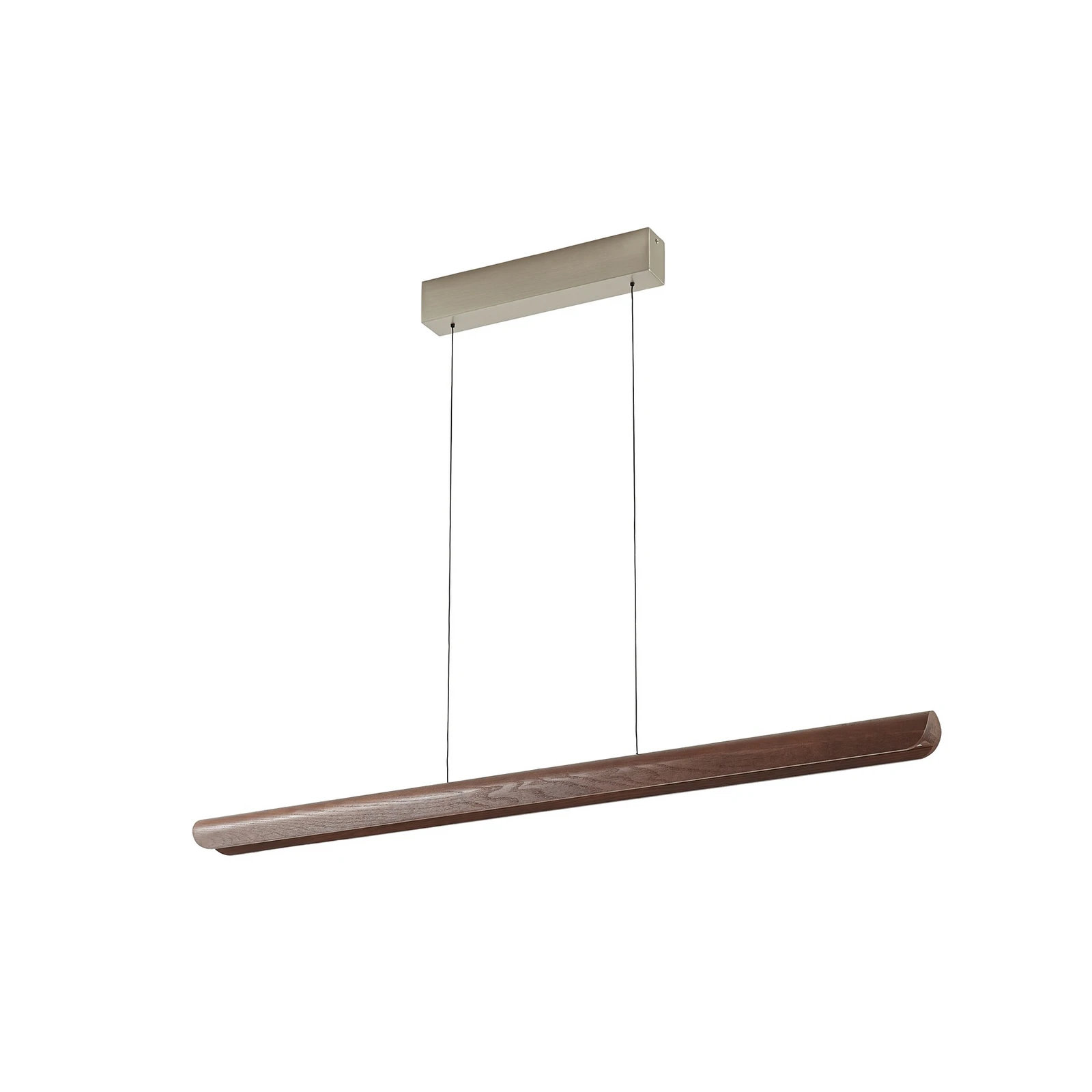Lampă suspendată LED Lucande Callahan, lemn de nuc, lungime 115 cm