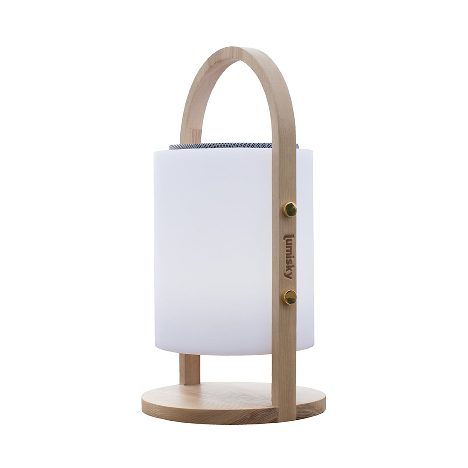 Woody Play LED rechargeable table lamp, white/brown, height 39 cm, wood