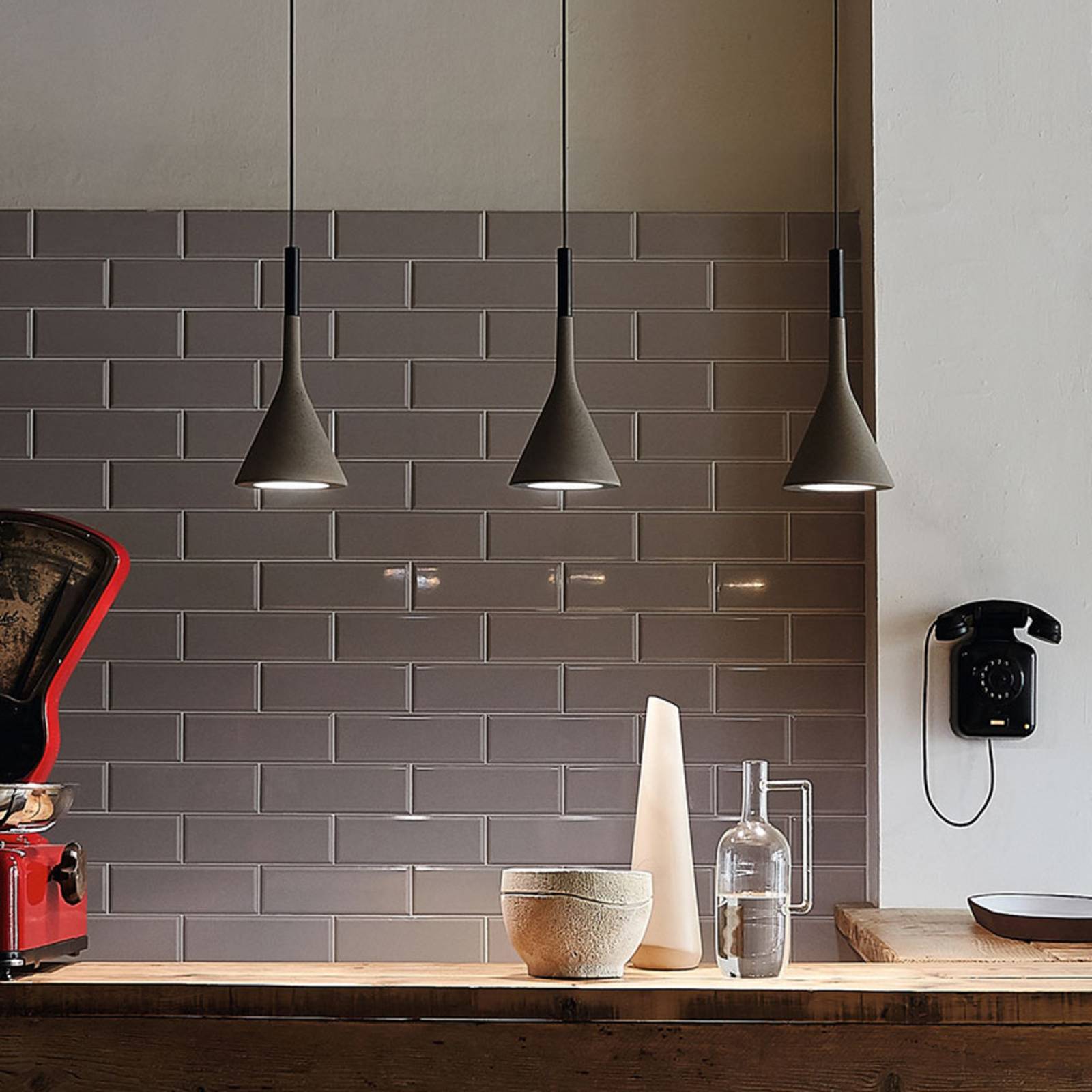 FOSCARINI Foscarini Aplomb Mini light, concrete, grey, for Kitchen, Concrete, aluminium, GU10, 8 W, energy efficiency: A+, H: 20 cm