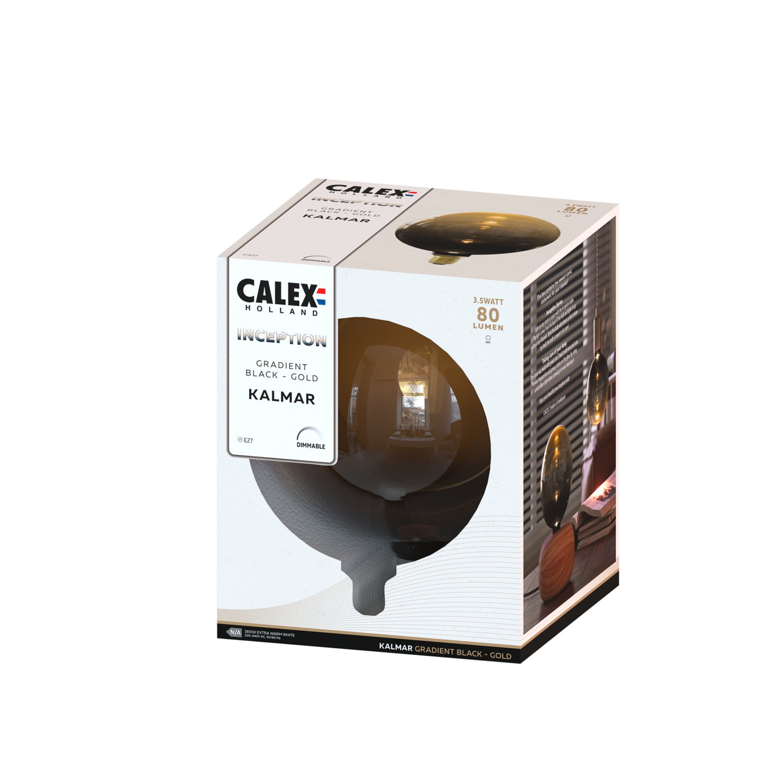 Calex Inception globe LED E27 G200 3 W 1 800 K dim