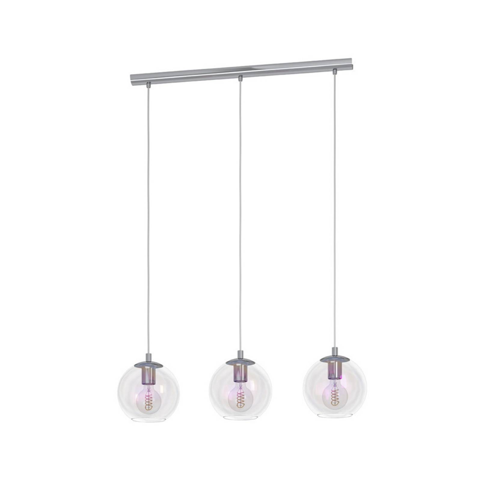 EGLO Hängelampe ARISCANI 2, 77 cm 3-flg.,  chrom/irisierend