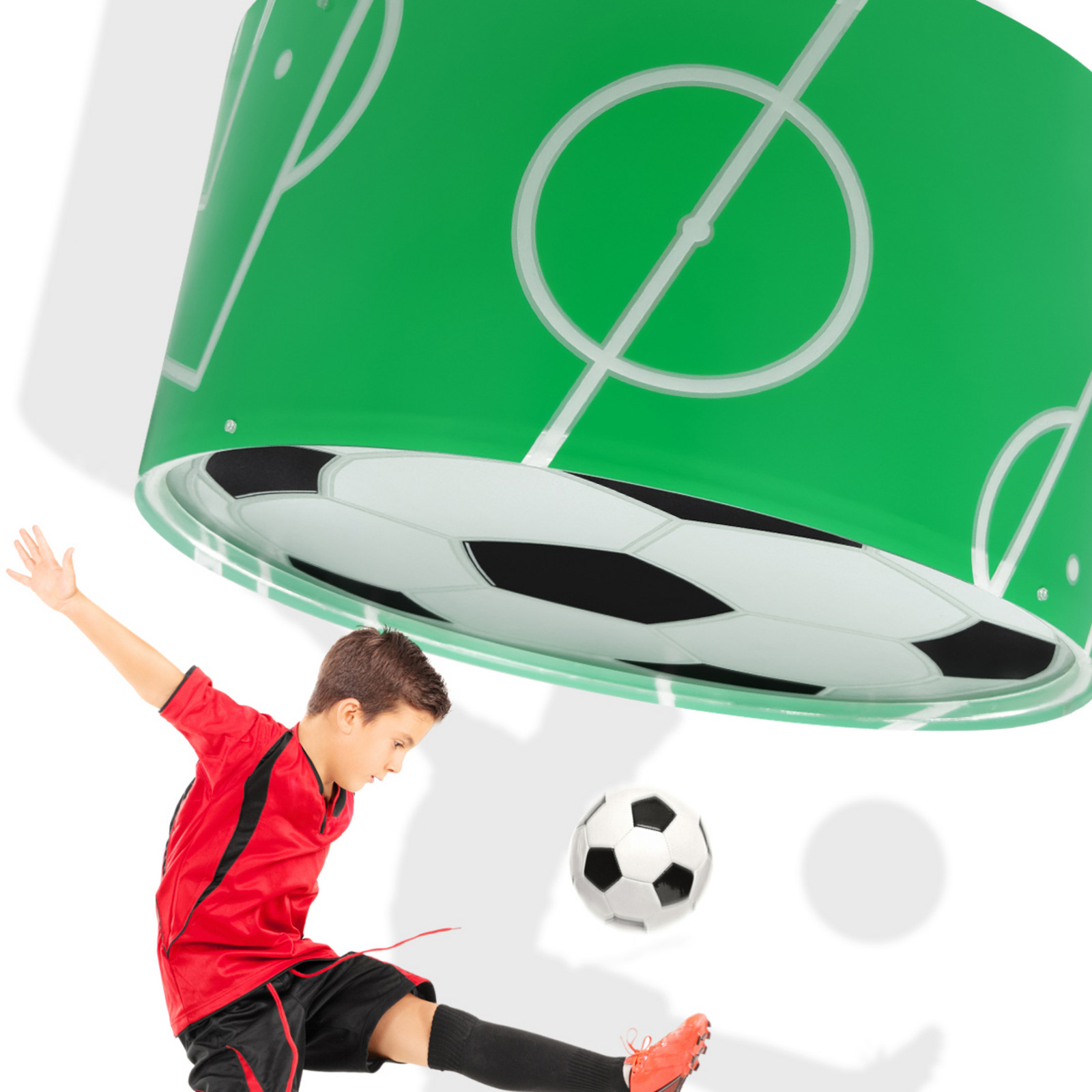Plafonieră Dalber Football - Camera copiilor - verde alb negru - Plastic