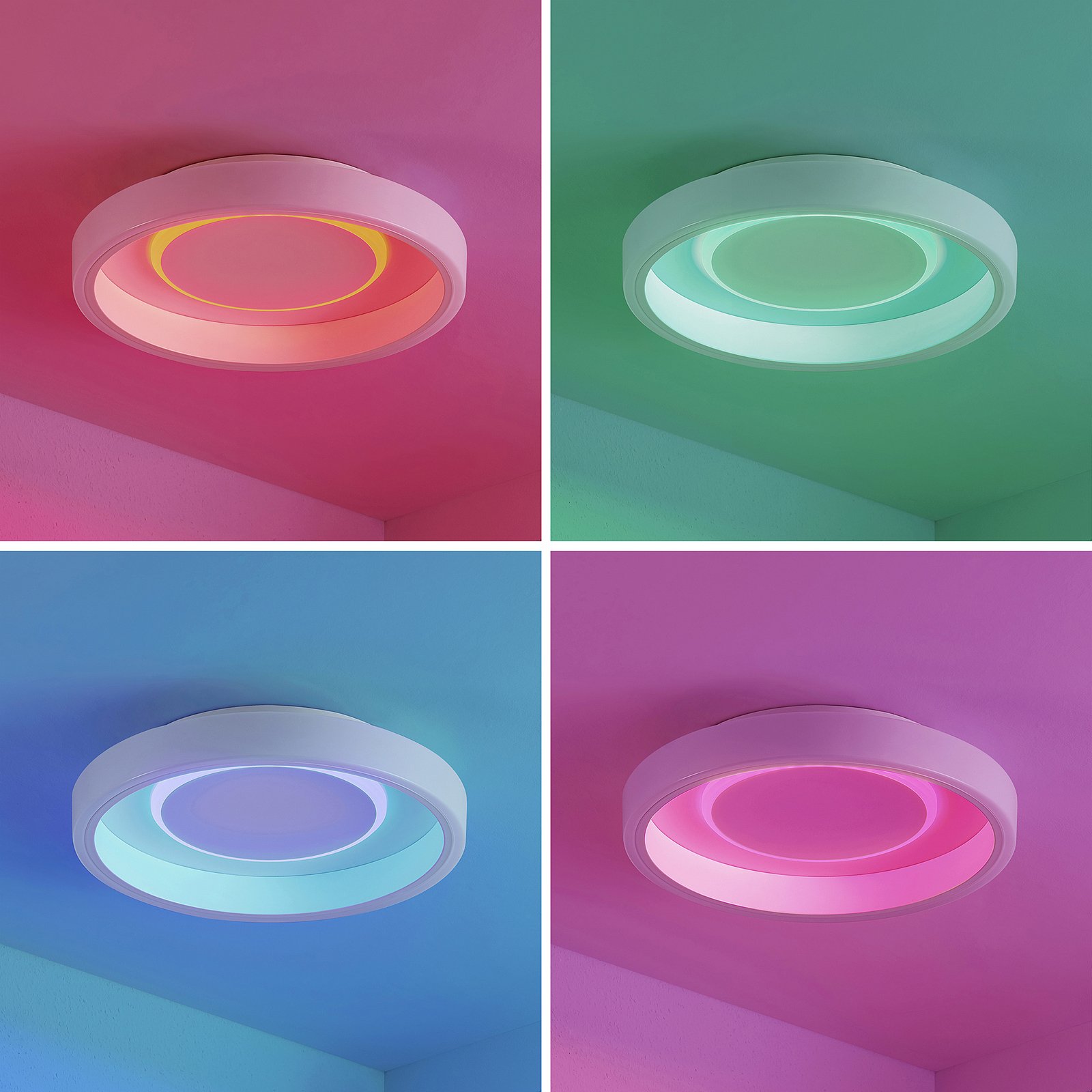 Lindby Wikani LED-taklampe, RGB, CCT, dimbar