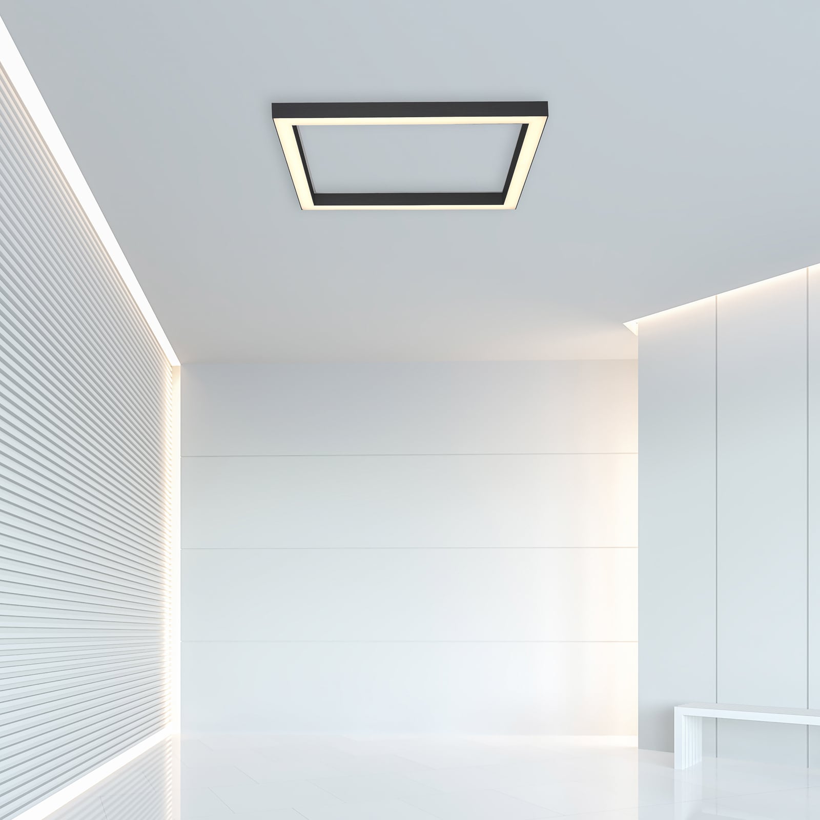 Lines Square LED-Deckenlampe, graphite, 55 cm, CCT - PURE Lines Square LED-Deckenlampe, graphite, 55 cm, CCT - PURE