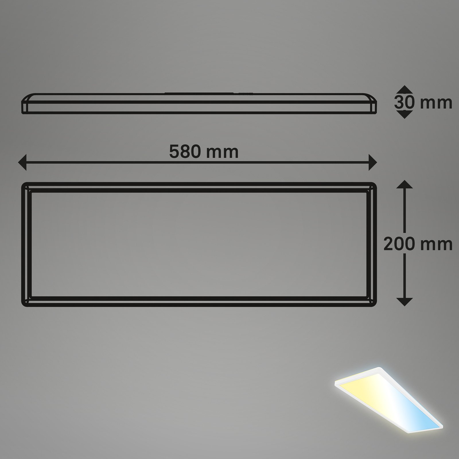 Smart LED ceiling light Tava, 58x20 cm, CCT, dimmable