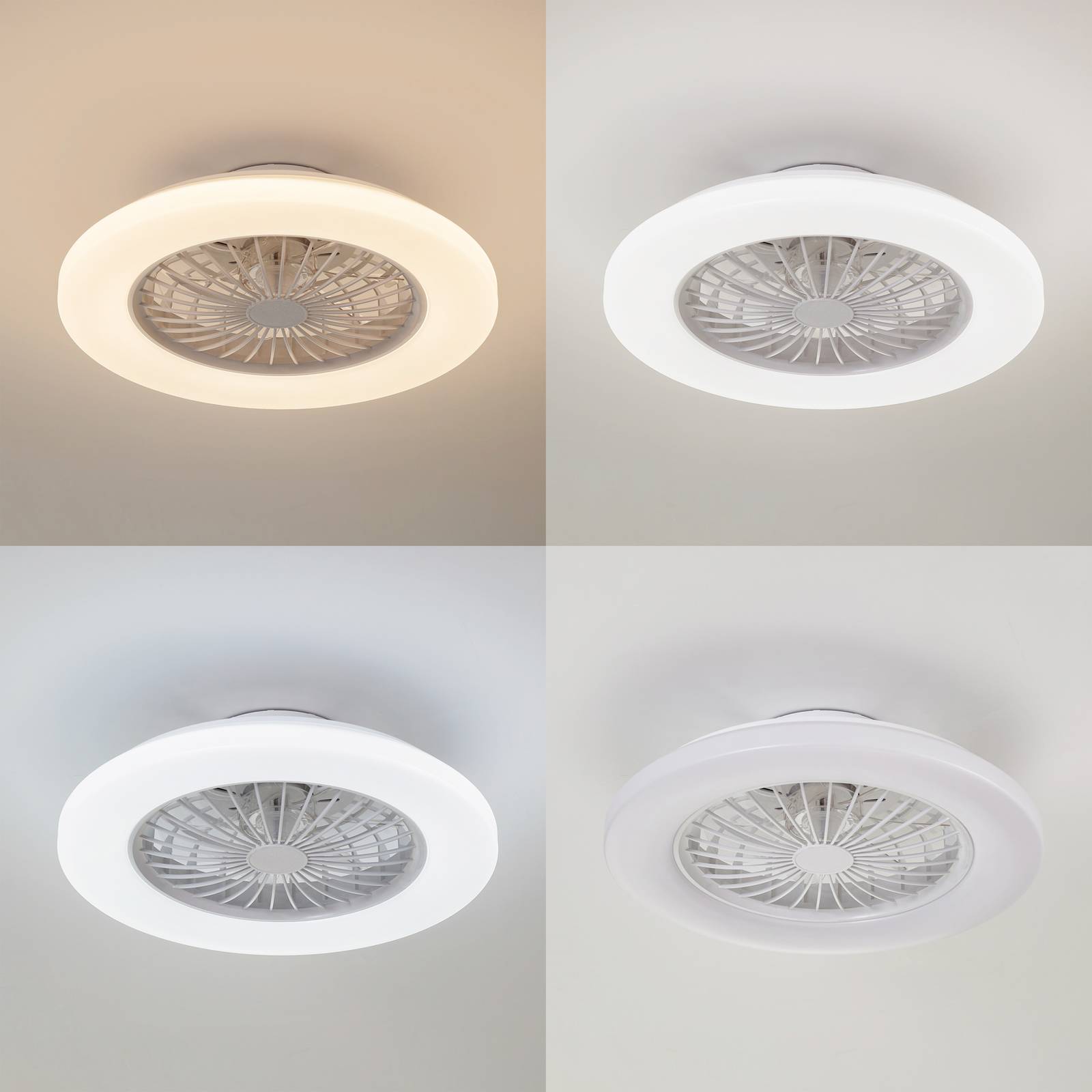 Wentylator sufitowy LED Vedin, DC, cichy, Ø 49 cm, CCT