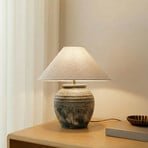 Lucande bordlampe Thalorin, høyde 46 cm, grå, keramikk