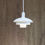 Dyberg Larsen Morph hanging light, white, height 32 cm, metal