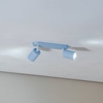 Spot pour plafond Livia, bleu clair, 35 cm, à 2 lampes, métal, GU10