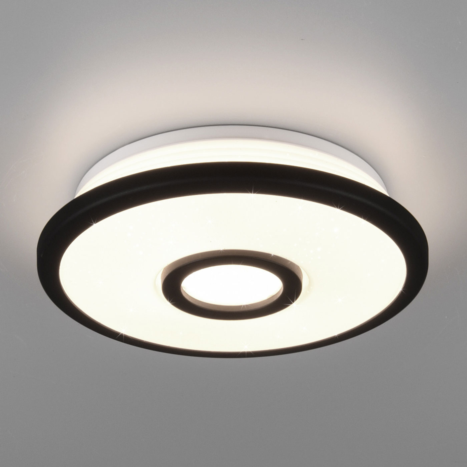 Trio Lighting Okinawa LED ceiling lamp, starlight effect Ø 21 cm, for Living / Dining Room, plastic, 12 W, energy efficiency: A+, H: 5 cm
