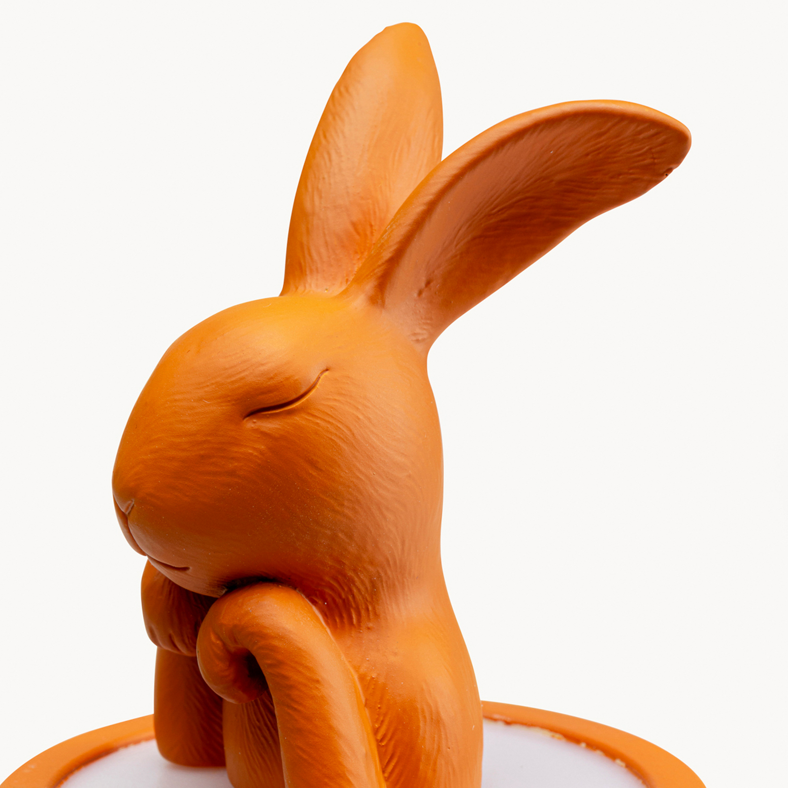 Kare LED-batteridrevet bordlampe Animal Rabbit, oransje, IP44, 29 cm