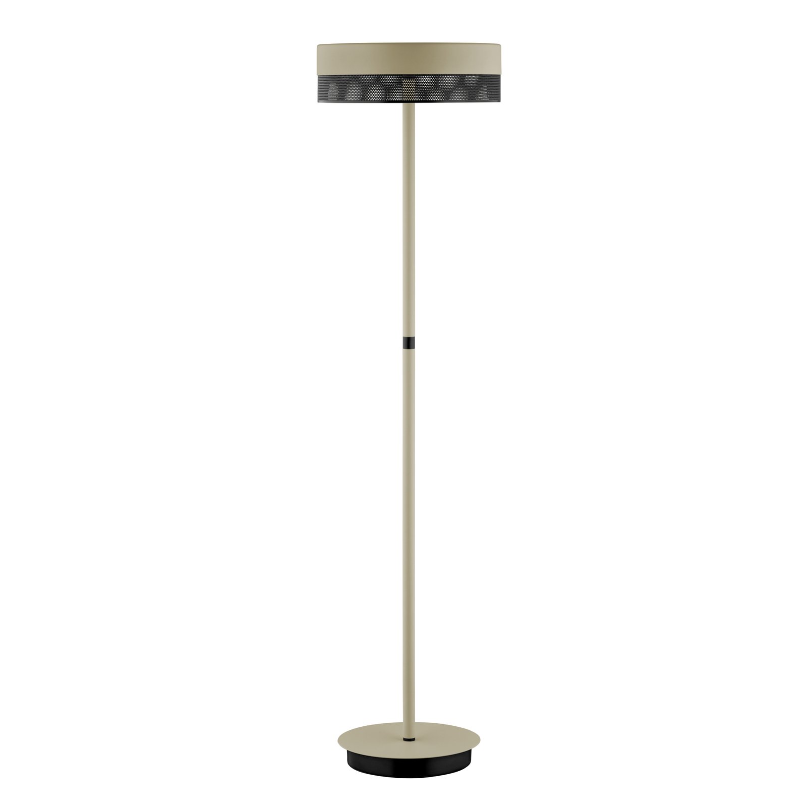 Mesh LED floor lamp with a dimmer, sand/black