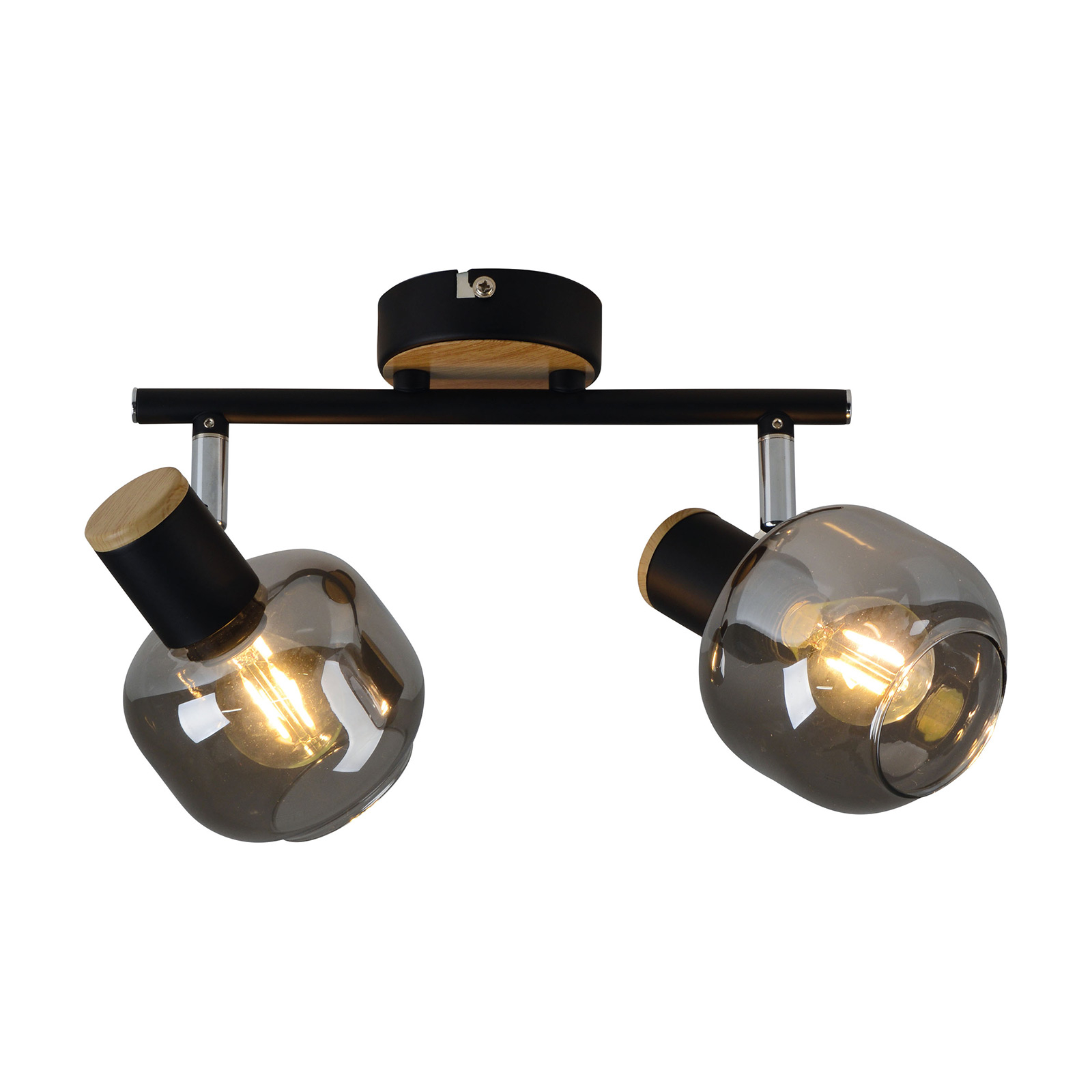 Plafondlamp 1350122 met rookglas, 2-lamps