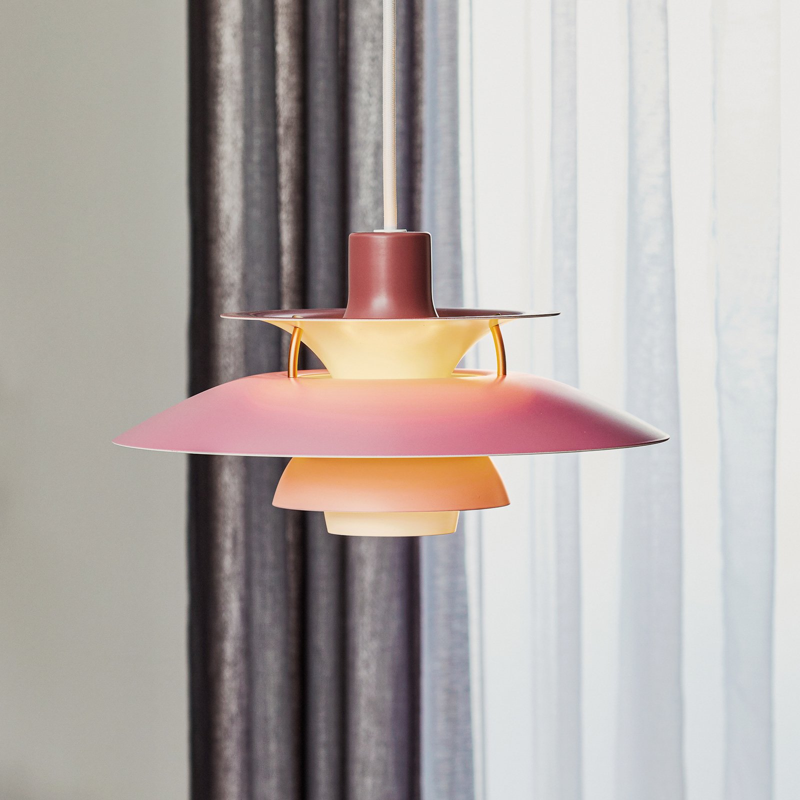 Louis Poulsen PH 5 Mini – lampa wisząca, różowa