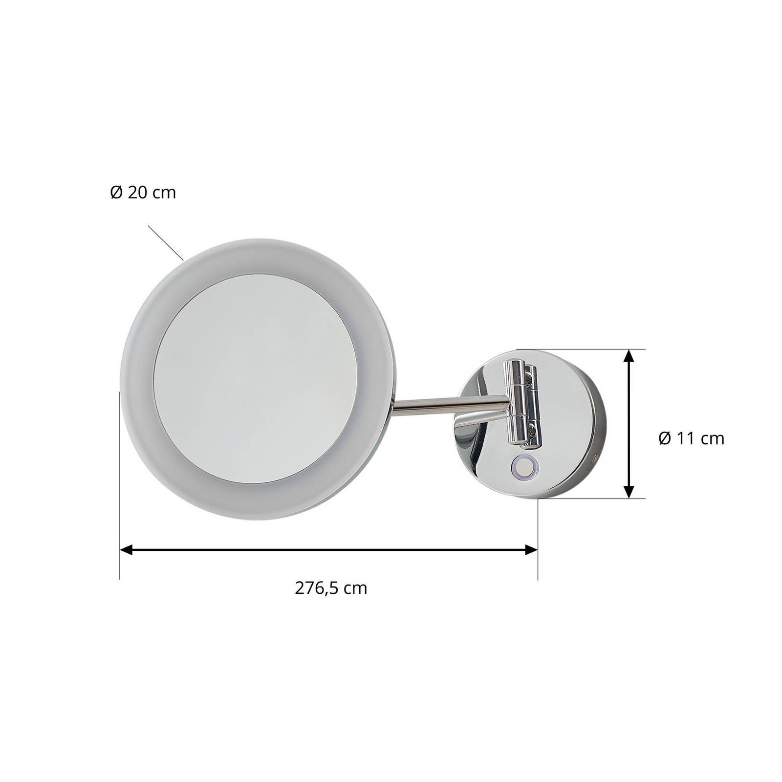 Lustro toaletowe Lucande LED Fyria, chrom, stal, CCT