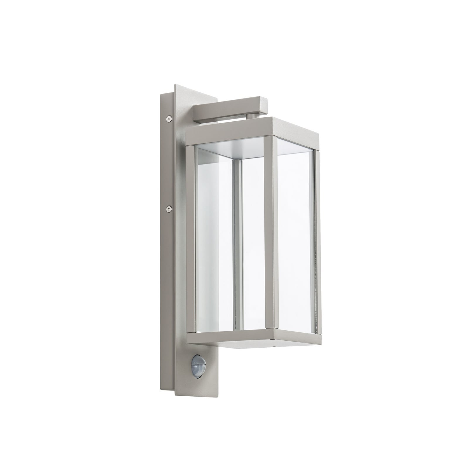 Ferdinand LED buiten wandlamp, sensor, aluminium, lichtgrijs, IP54 - Lucande