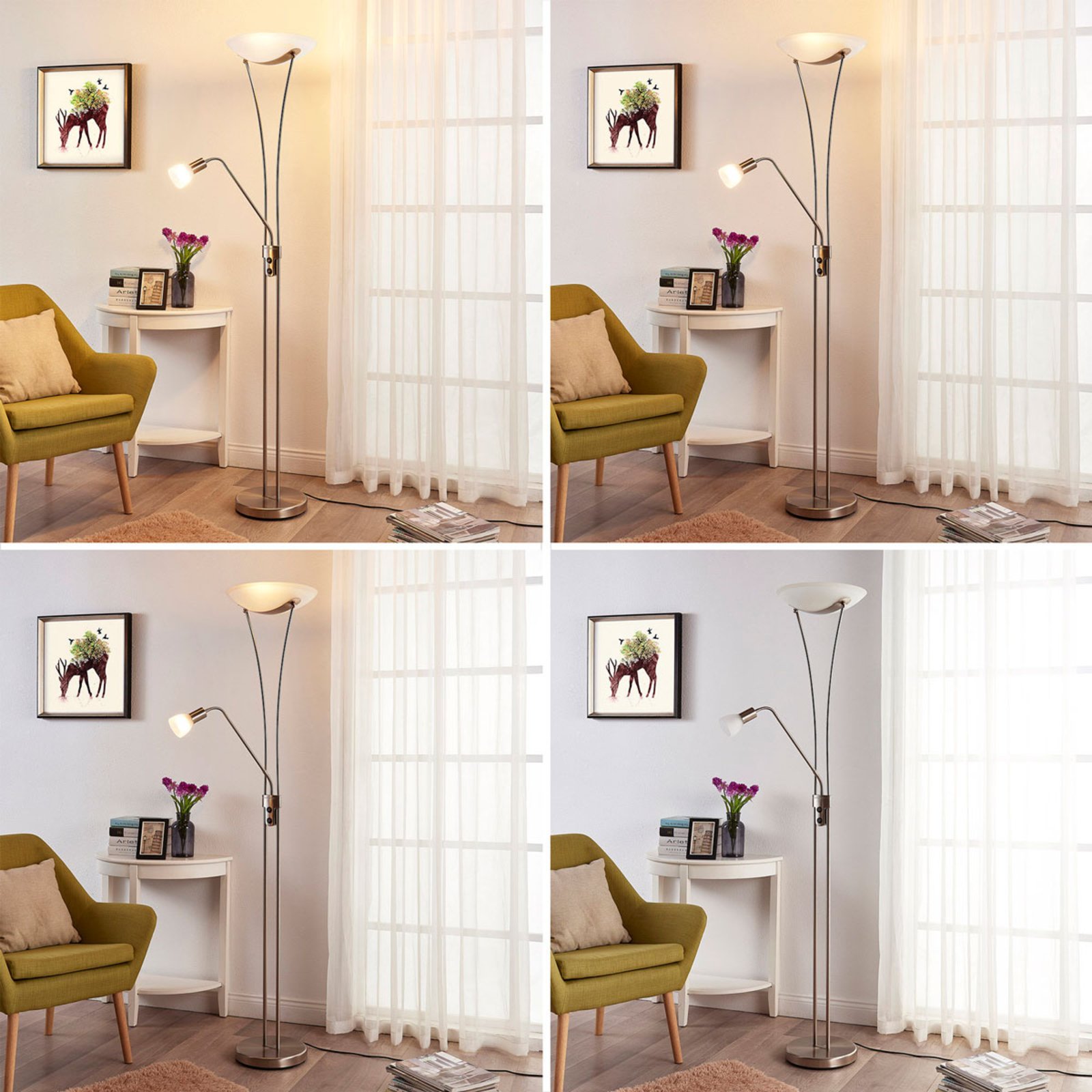 Felicia Stojací Lampa Nickel/White - Lindby