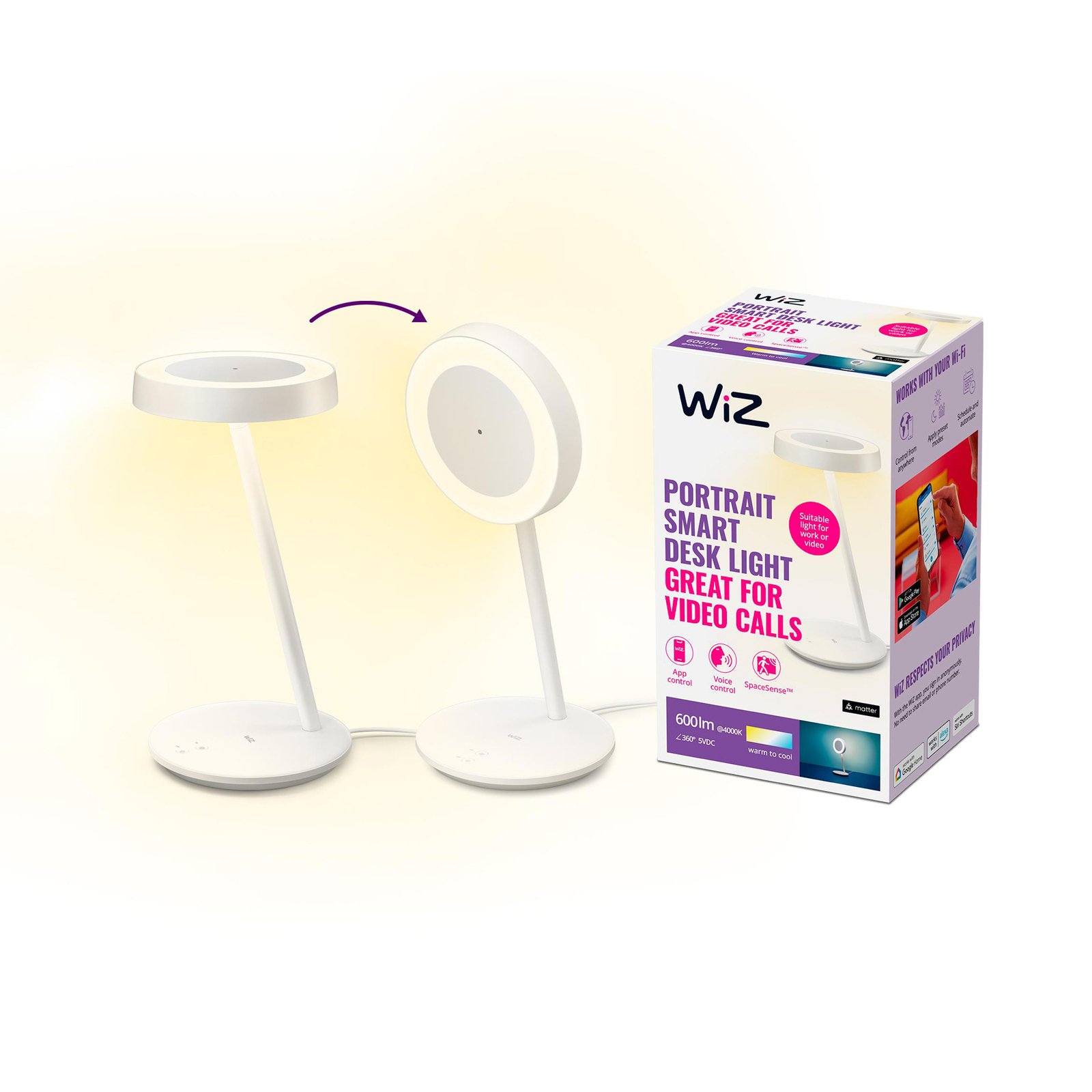 WiZ Portrait LED tafellamp sensor CCT