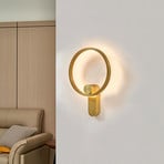 Lucande LED wall lamp Yekta, indirect, brass, dimmable