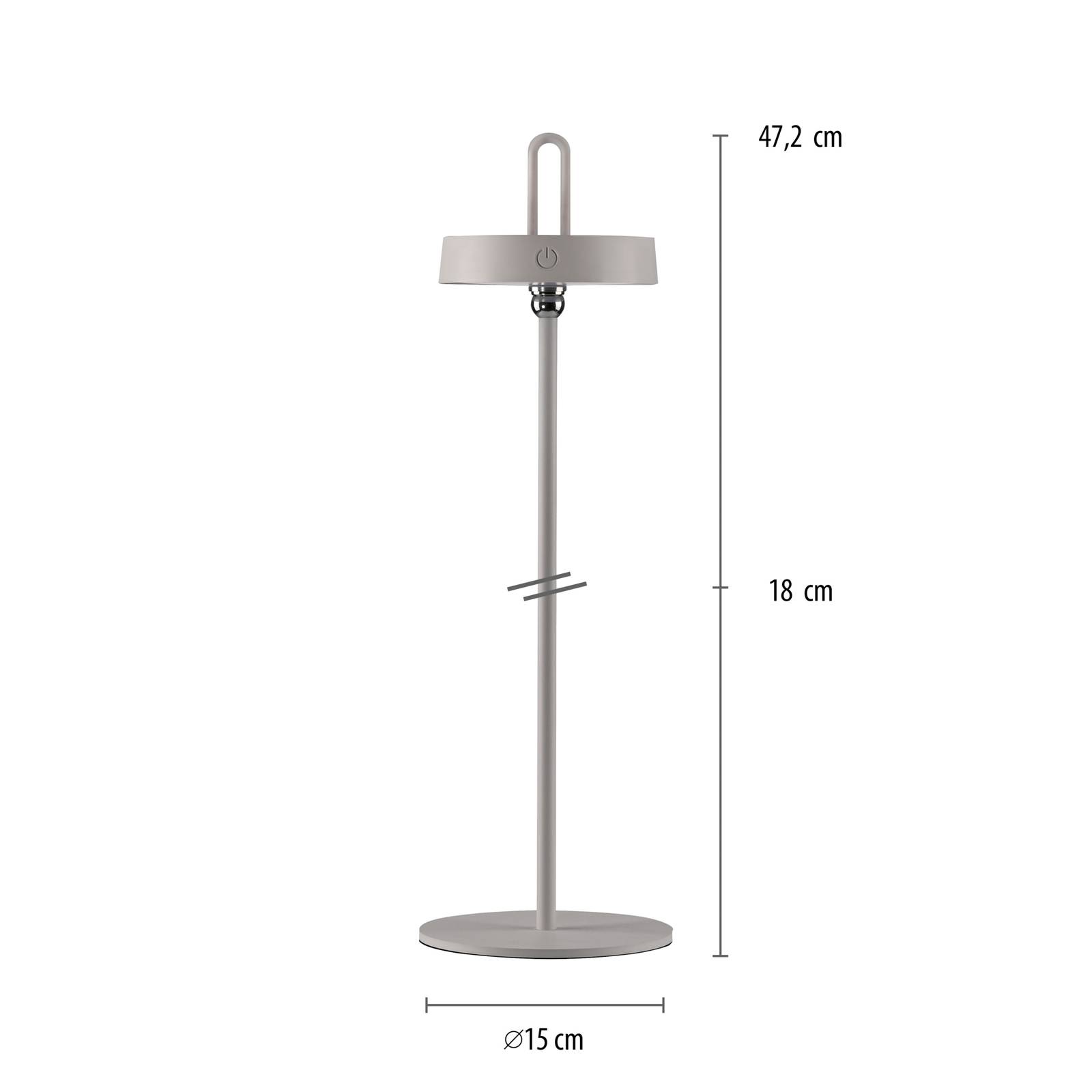 JUST LIGHT. Lampa stołowa LED Amag szaro-beżowa żelazo IP44