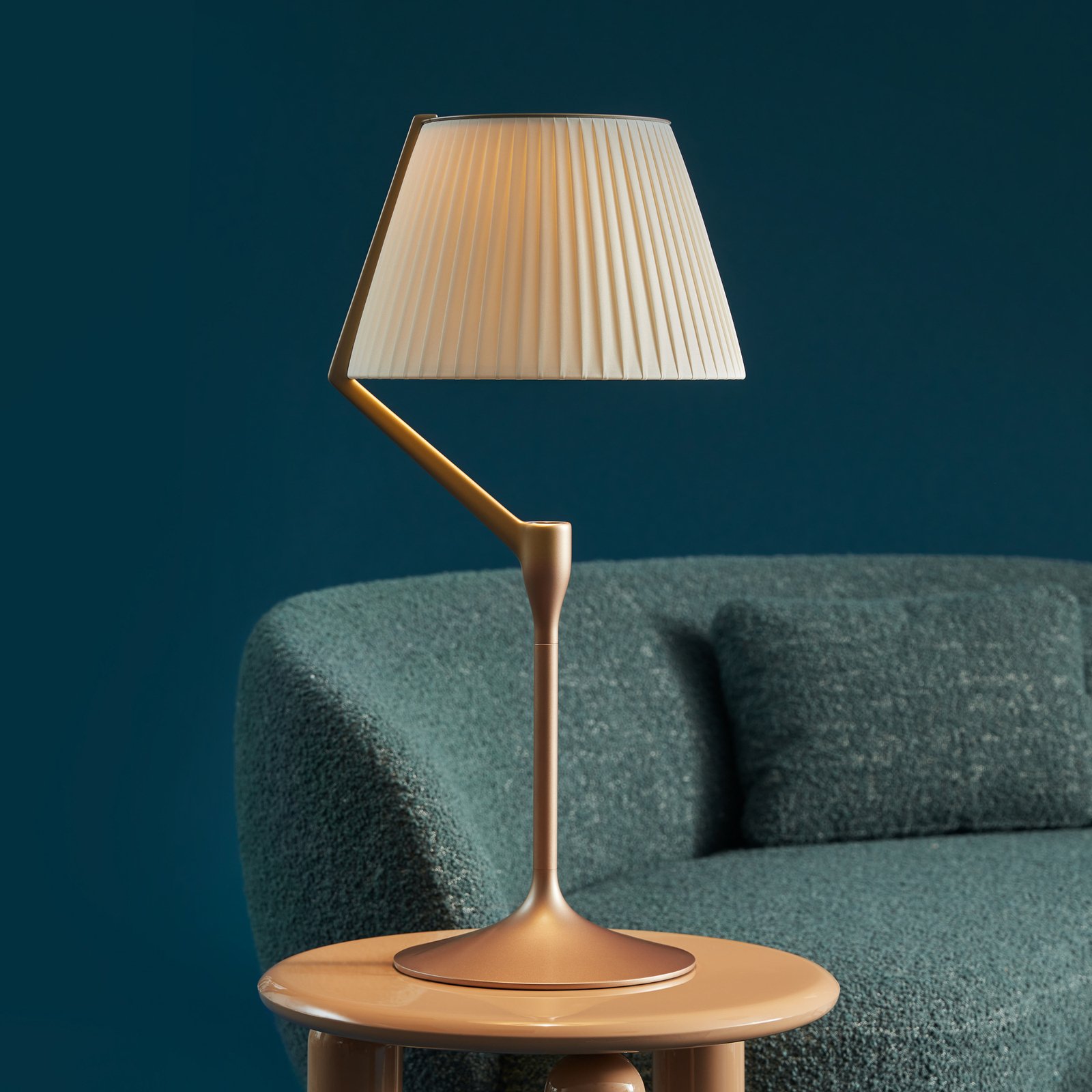 Stolná LED lampa Kartell Angelo Stone, zlatá farba, stmievateľná