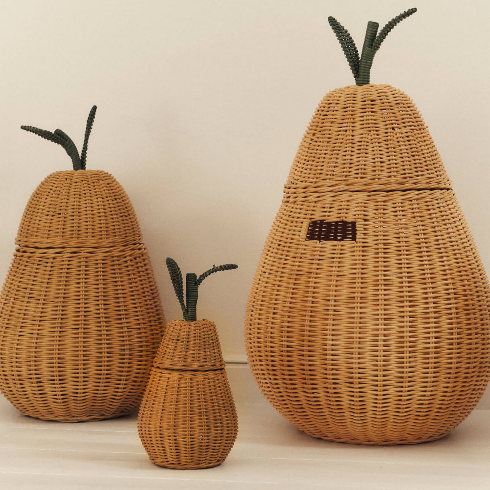 PEAR Aufbewahrungskorb Rattan natur Höhe 83 cm - ferm LIVING