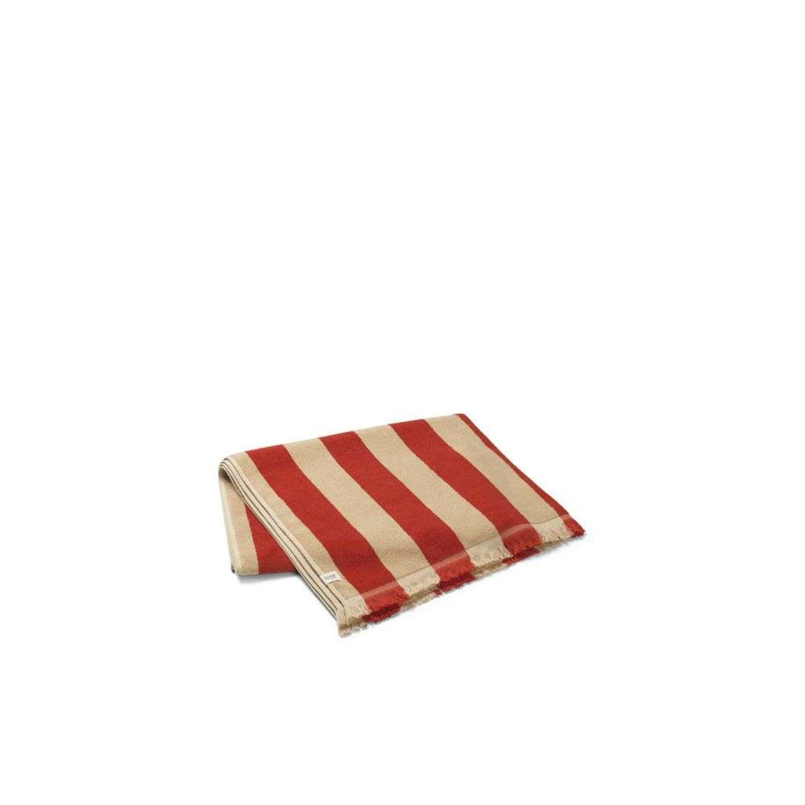 Alee Beach Towel Light Camel/Red - ferm LIVING